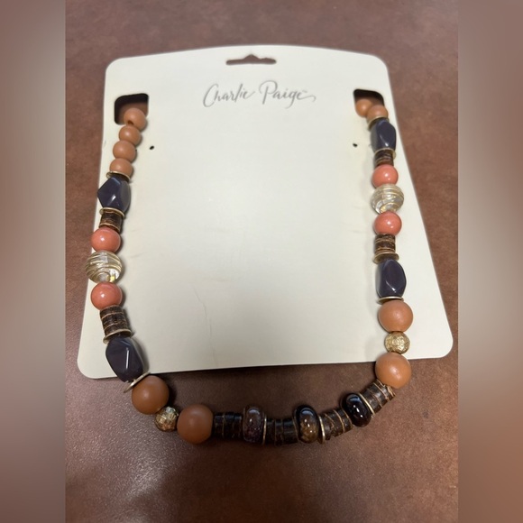 Charlie Paige Wooden Bead Boho Statement Necklace - Picture 4 of 4